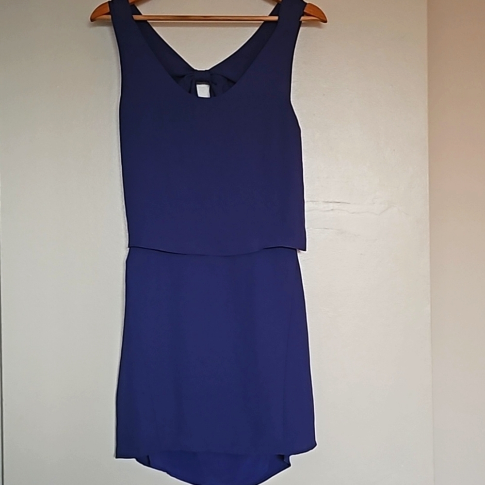 Olivaceous blue mini dress